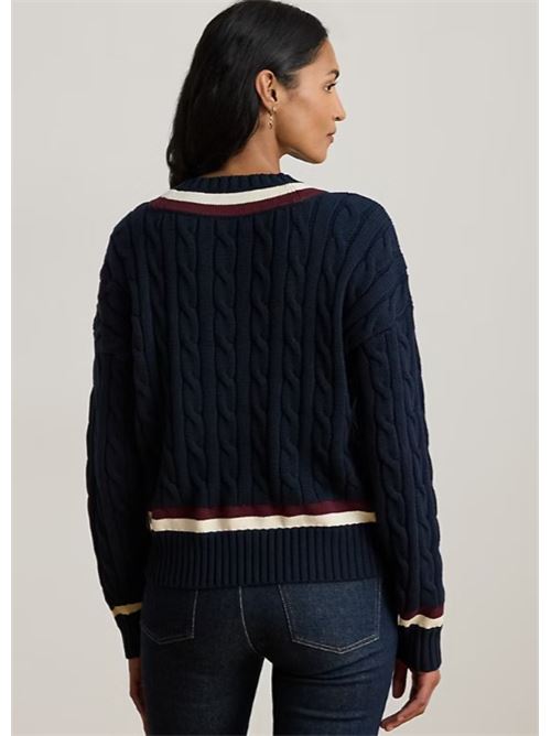 tedurph-long sleeve-pullover LAUREN RALPH LAUREN | TEDURPH-LONG SLEEVE.NAVY/CREAM